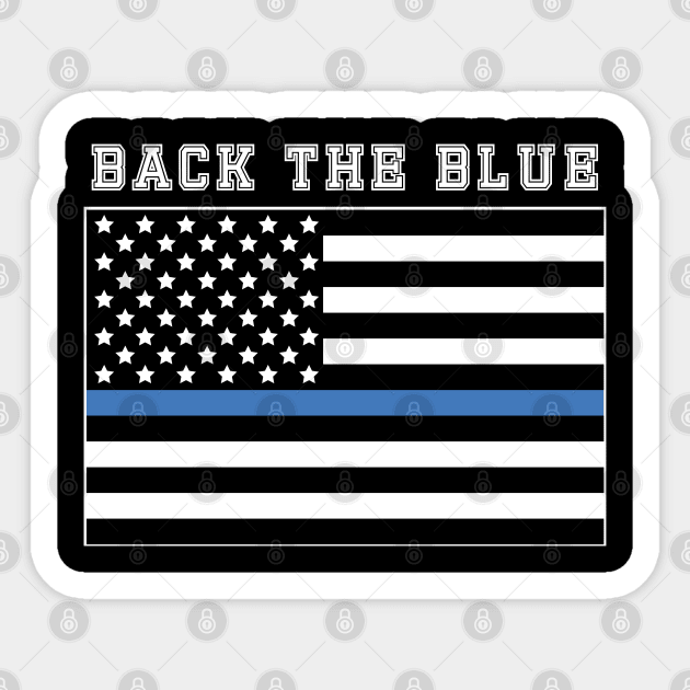 Back The Blue American Flag Sticker by YouthfulGeezer